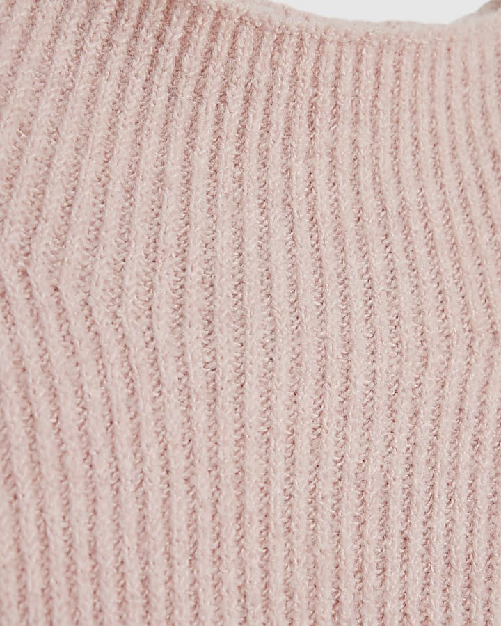 Pink Funnel Neck Oversized Jumper