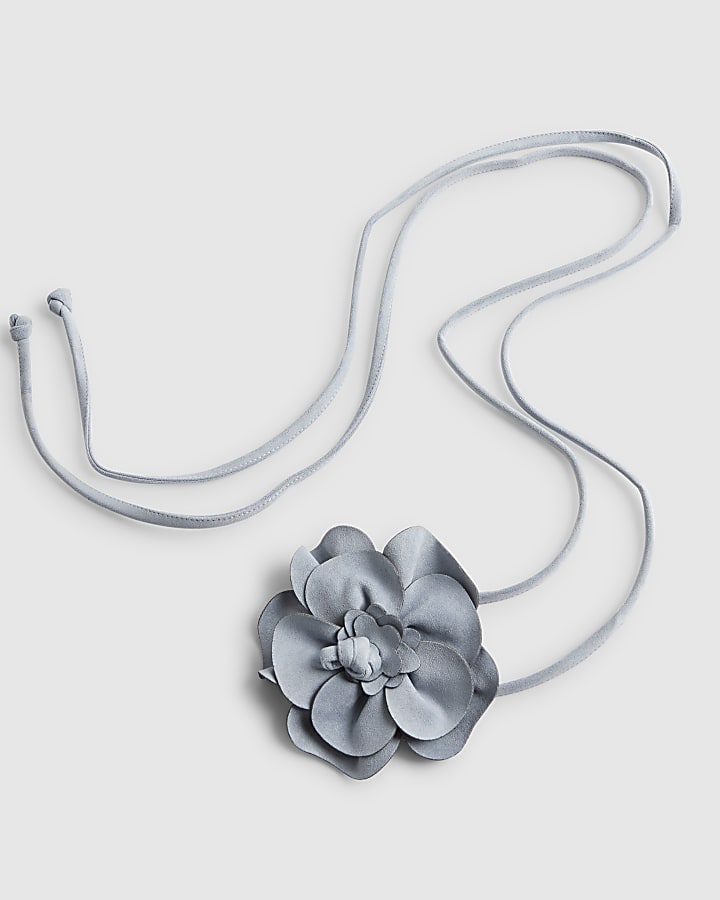Blue Corsage Flower Belt