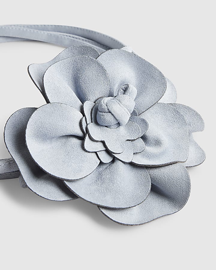 Blue Corsage Flower Belt