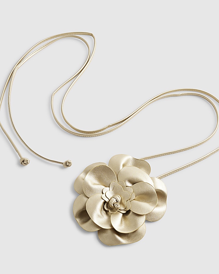 Gold Corsage Flower Belt
