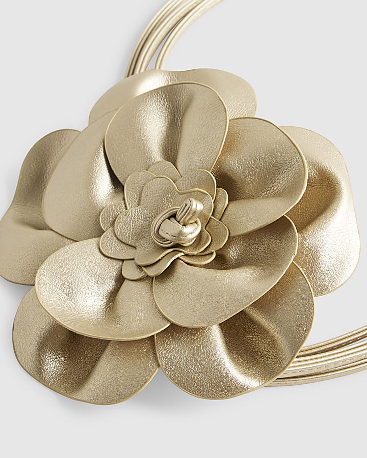Gold Corsage Flower Belt