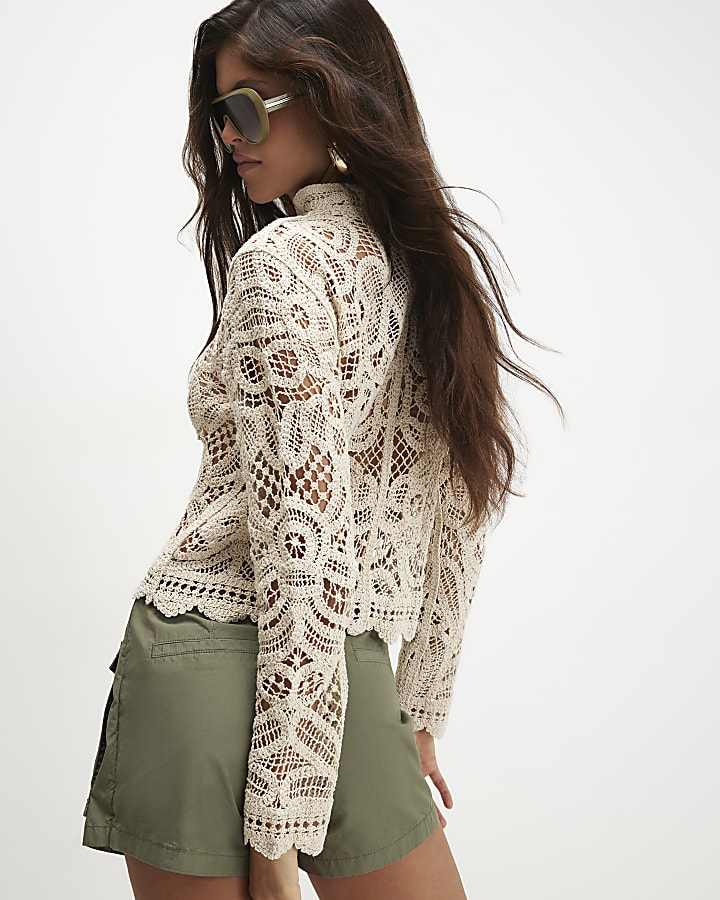 Cream Crochet Drummer Jacket