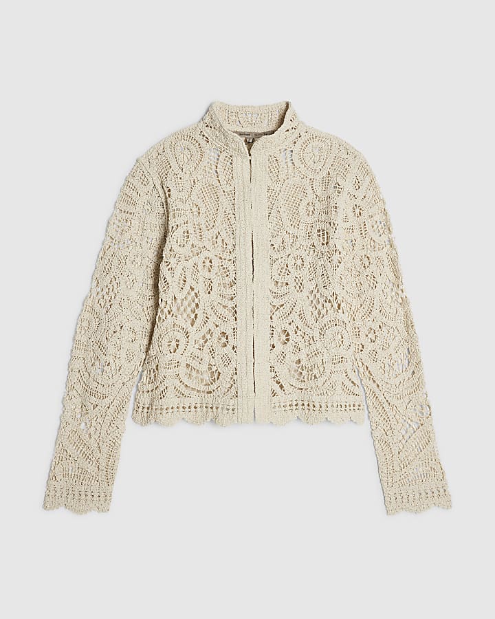 Cream Crochet Drummer Jacket
