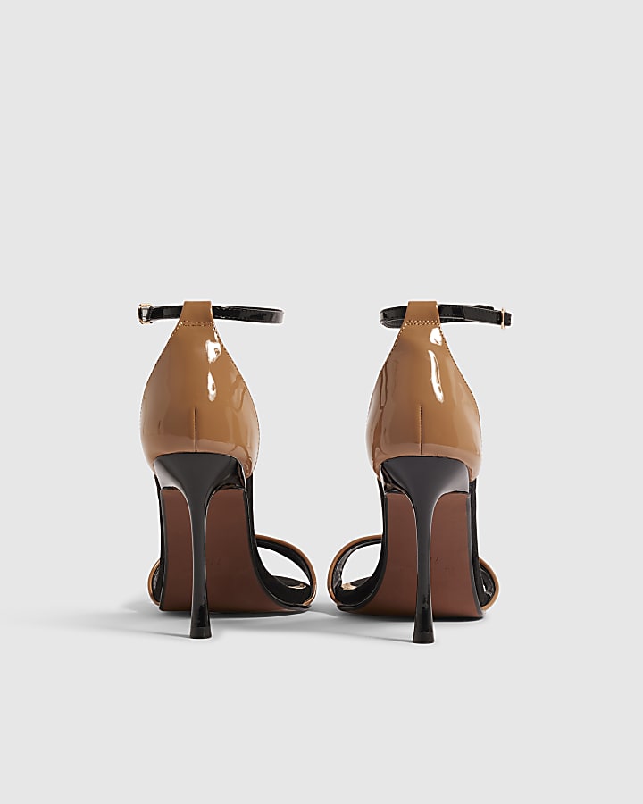 Beige Stiletto Heeled Sandals