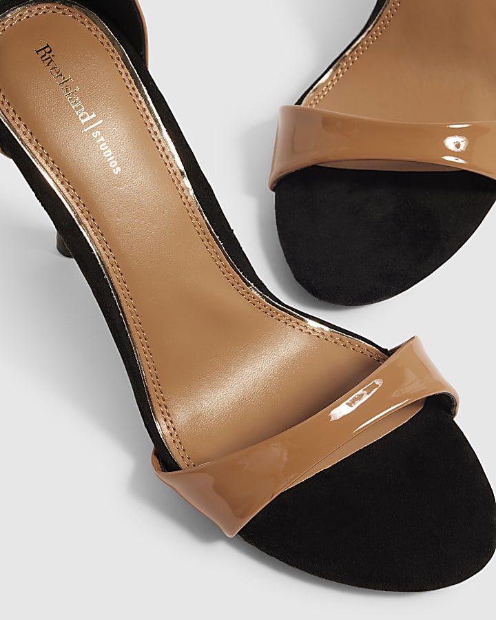 Beige Stiletto Heeled Sandals