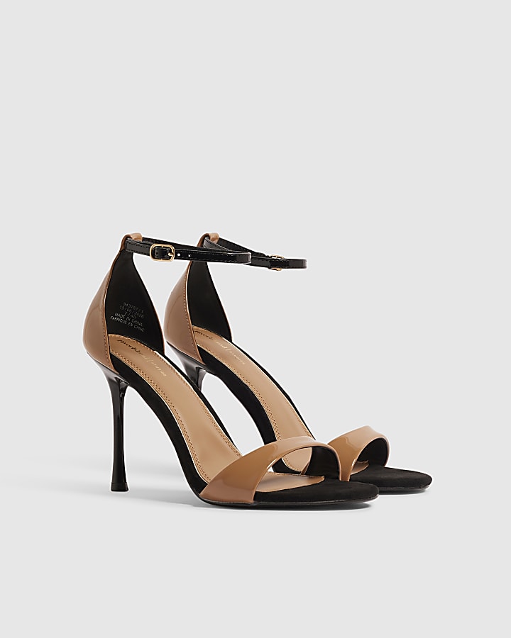 Beige Stiletto Heeled Sandals
