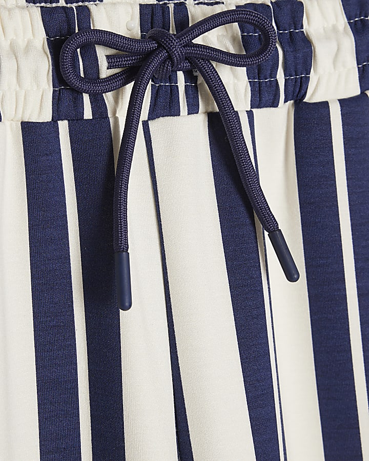 White Vertical Stripe Premium Joggers