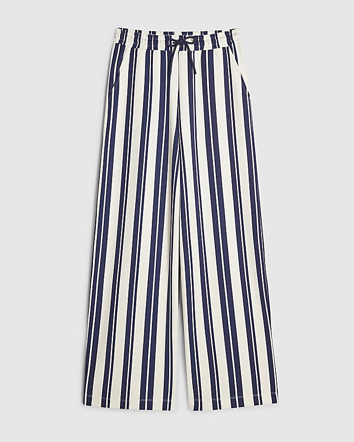 White Vertical Stripe Premium Joggers