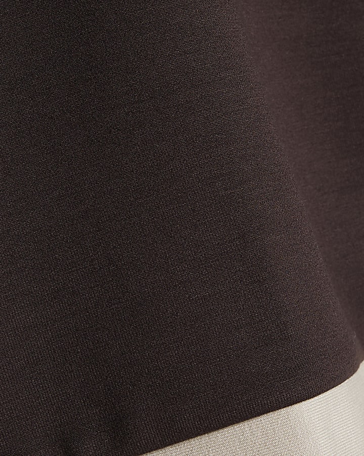 Brown Premium Colour Block T-Shirt