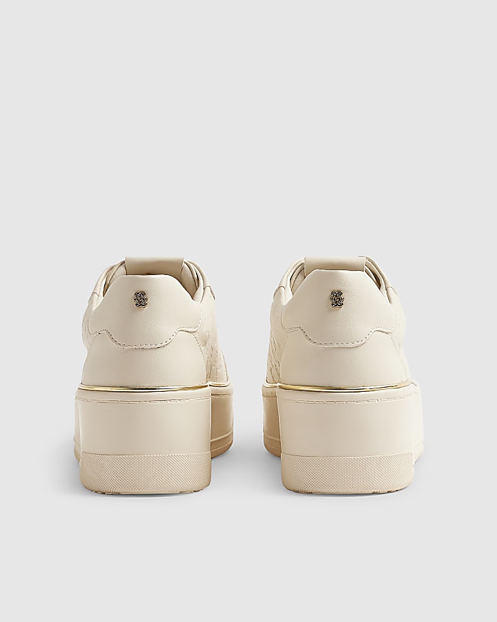 Cream Chunky Charm Monogram Trainers