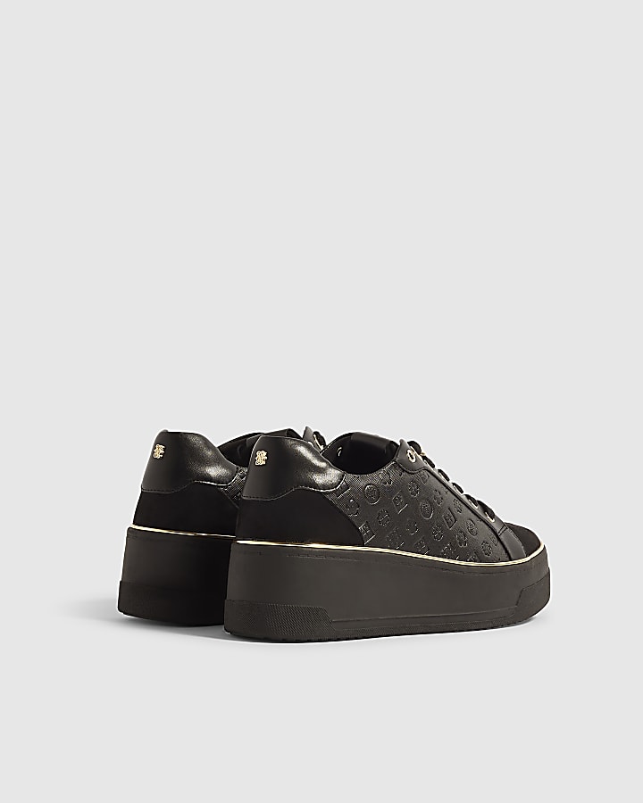 Black Chunky Charm Monogram Trainers