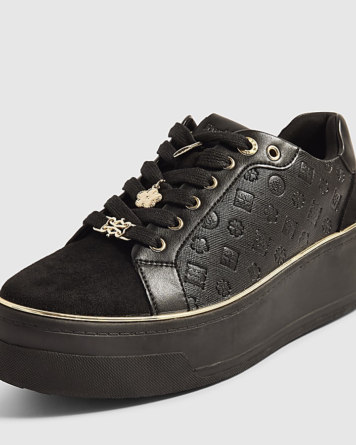 Black Chunky Charm Monogram Trainers