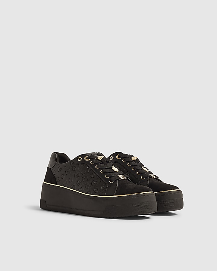 Black Chunky Charm Monogram Trainers