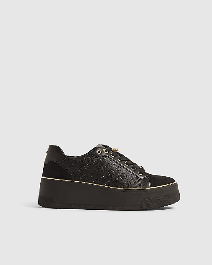 Black Chunky Charm Monogram Trainers