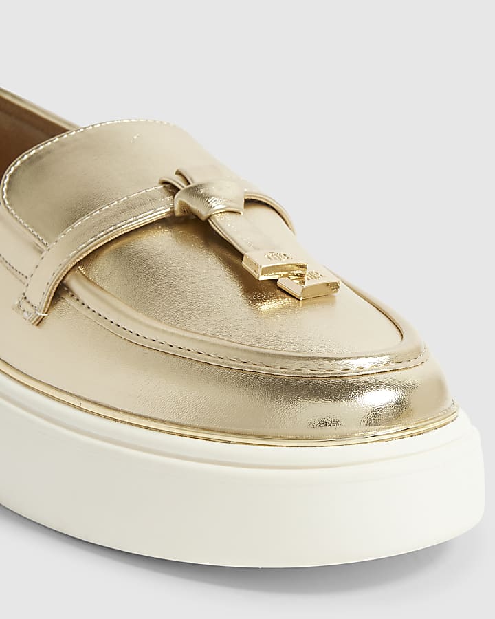 Gold Tassel Slip On Trainers