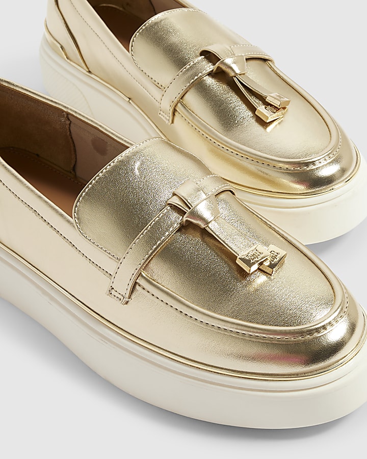 Gold Tassel Slip On Trainers