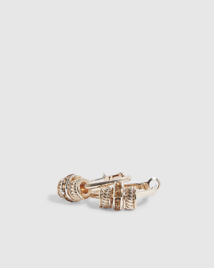 Rose Gold Charm Hoop Earrings