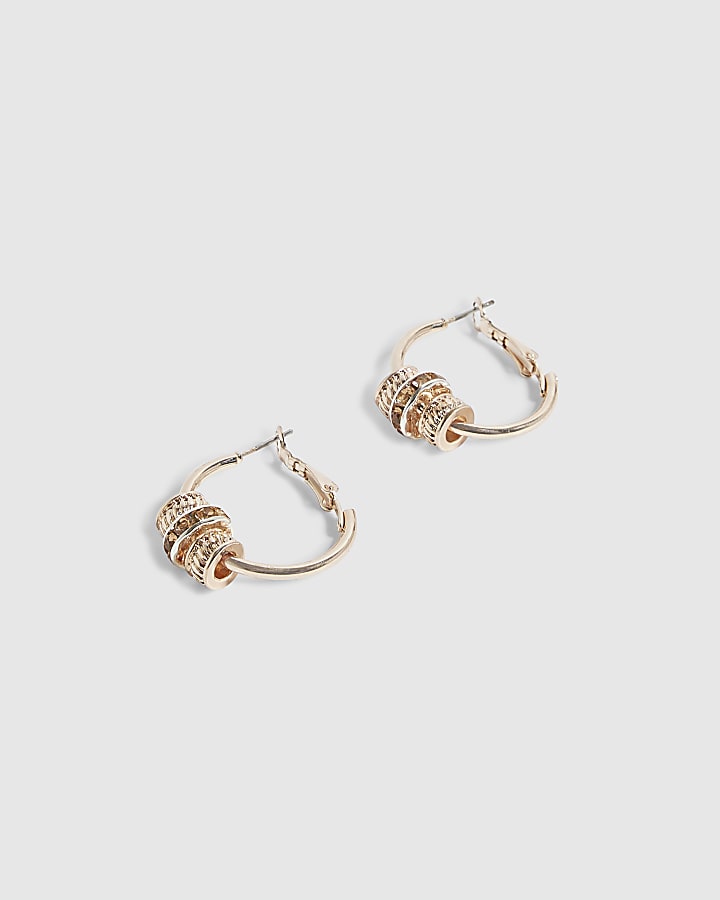 Rose Gold Charm Hoop Earrings