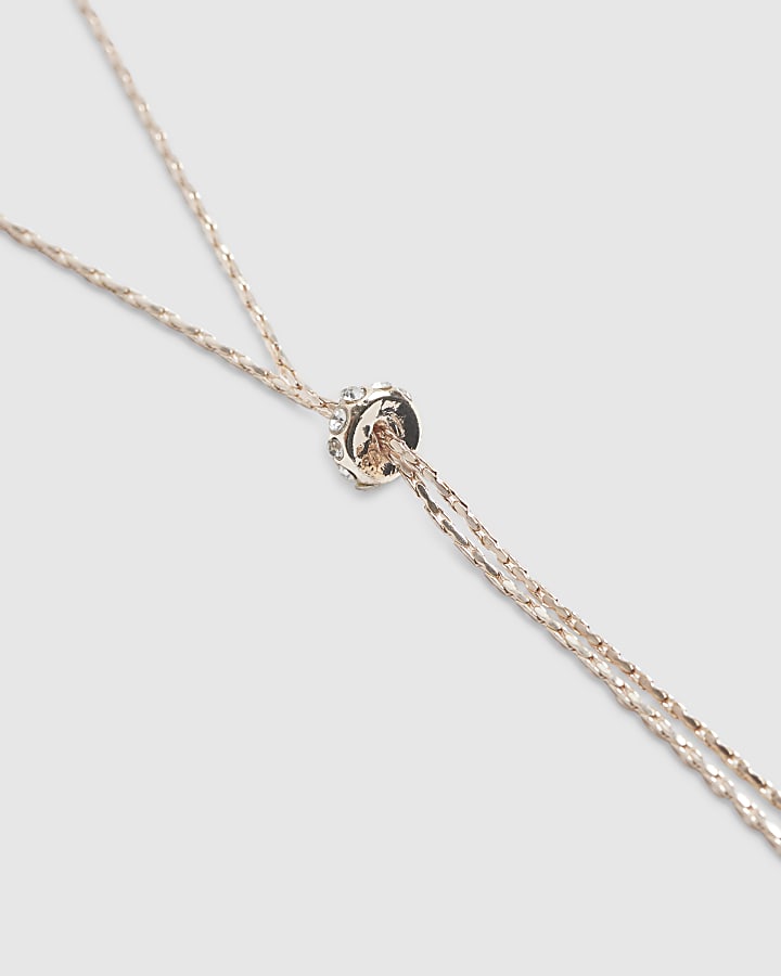 Rose Gold Pretty Chain Lariat Necklace