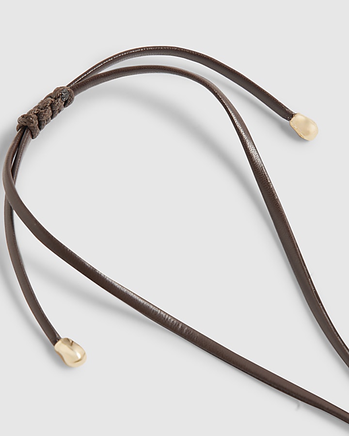 Gold Horse Bit Corded Necklace