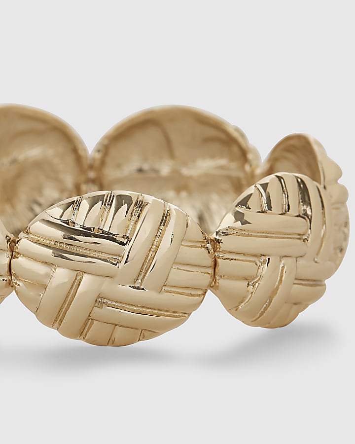 Gold Quilted Stretch Bracelet