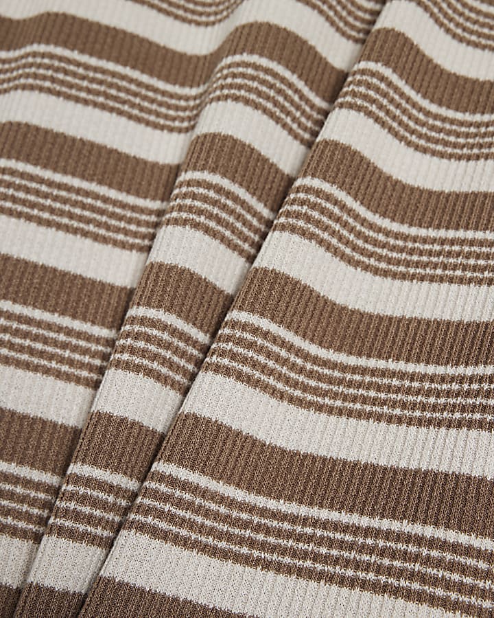 Brown Stripe Maxi Batwing Dress