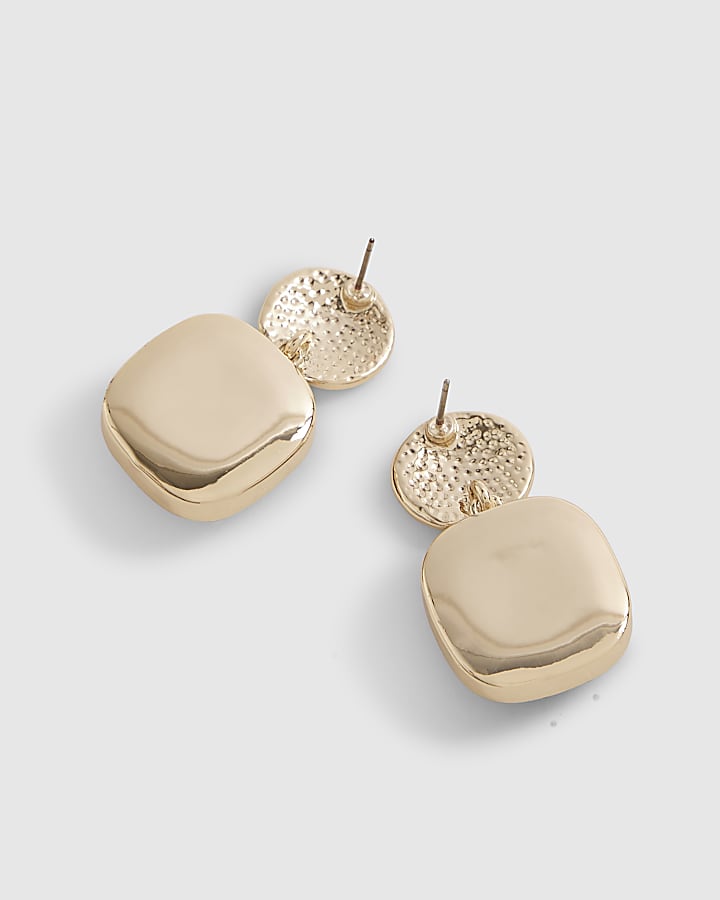 Brown stone drop earrings