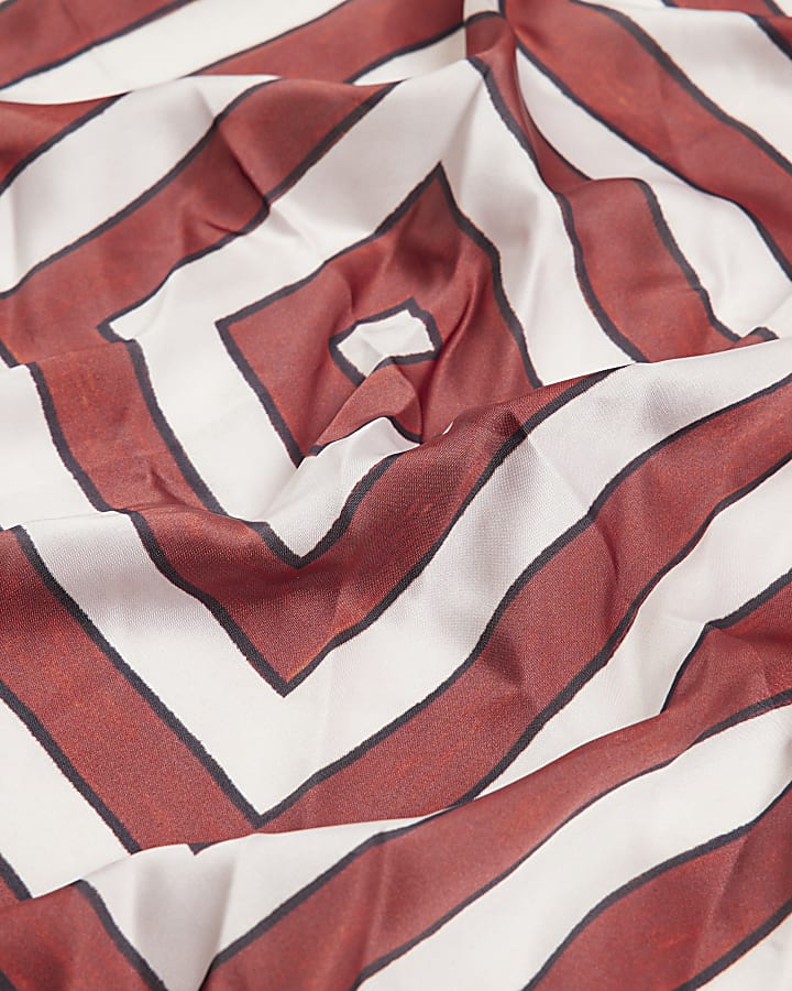 Red Striped Satin Scarf