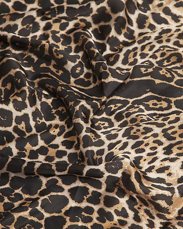 Brown Leopard Print Scarf