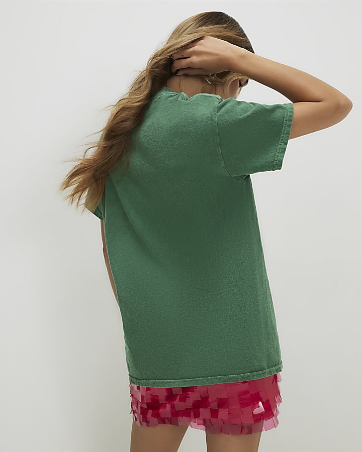 Green Cotton Short Sleeve Watermelon T-Shirt