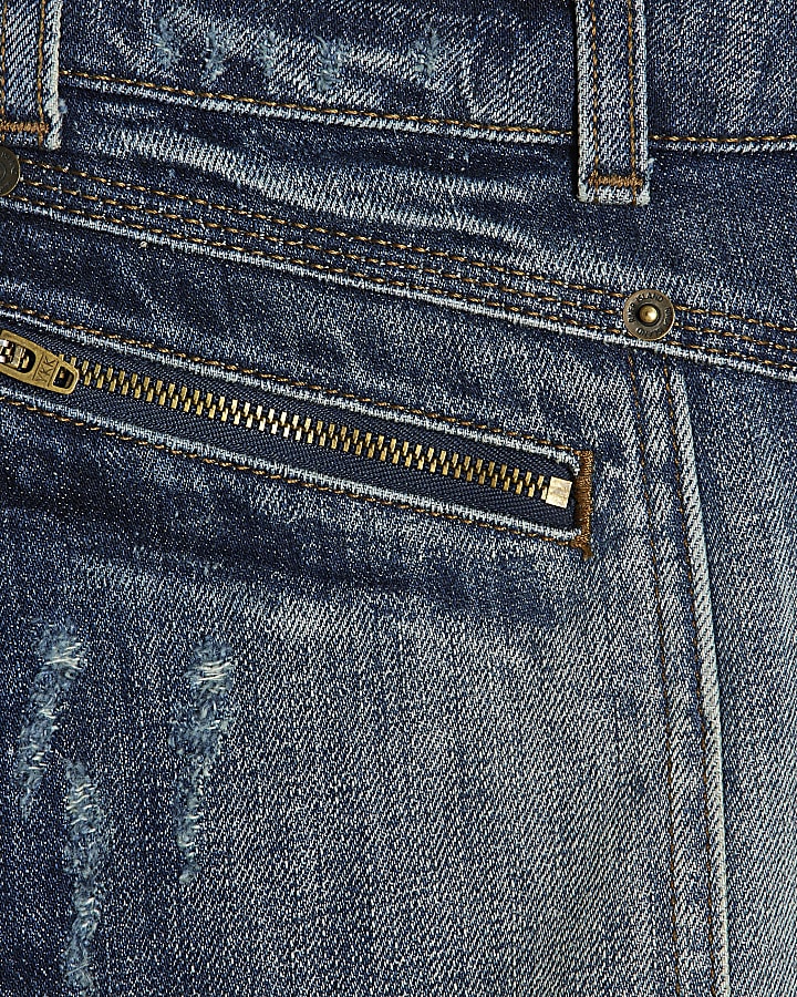 Blue Denim Jade Mid Rise Mini Skirt