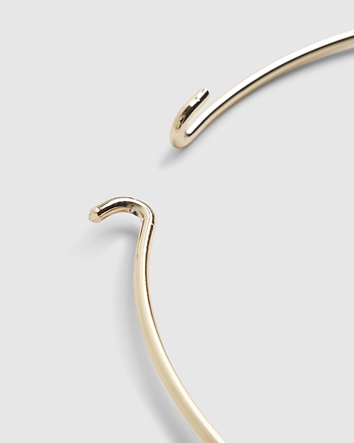 Gold Diamond Simulant Drop Torque Necklace