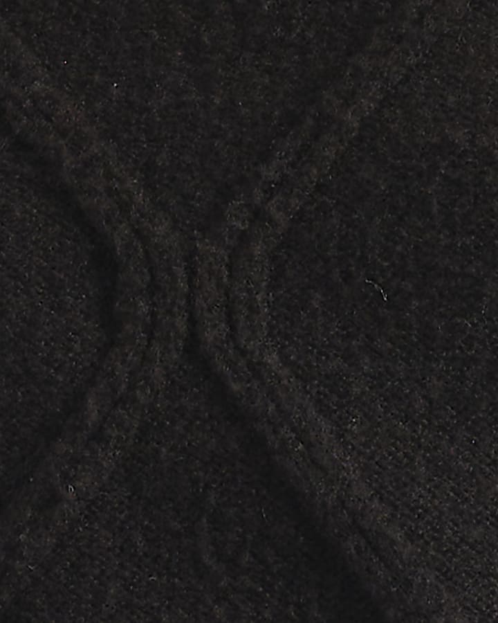 Brown Clean Argyle High Neck Jumper