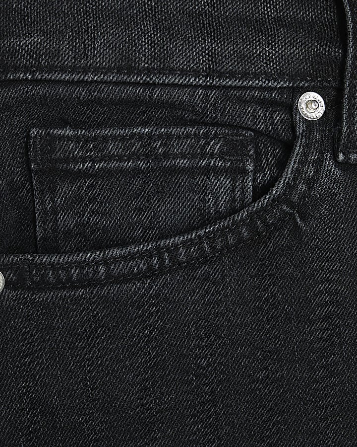 Black Washed High Waisted Cigarette Jeans