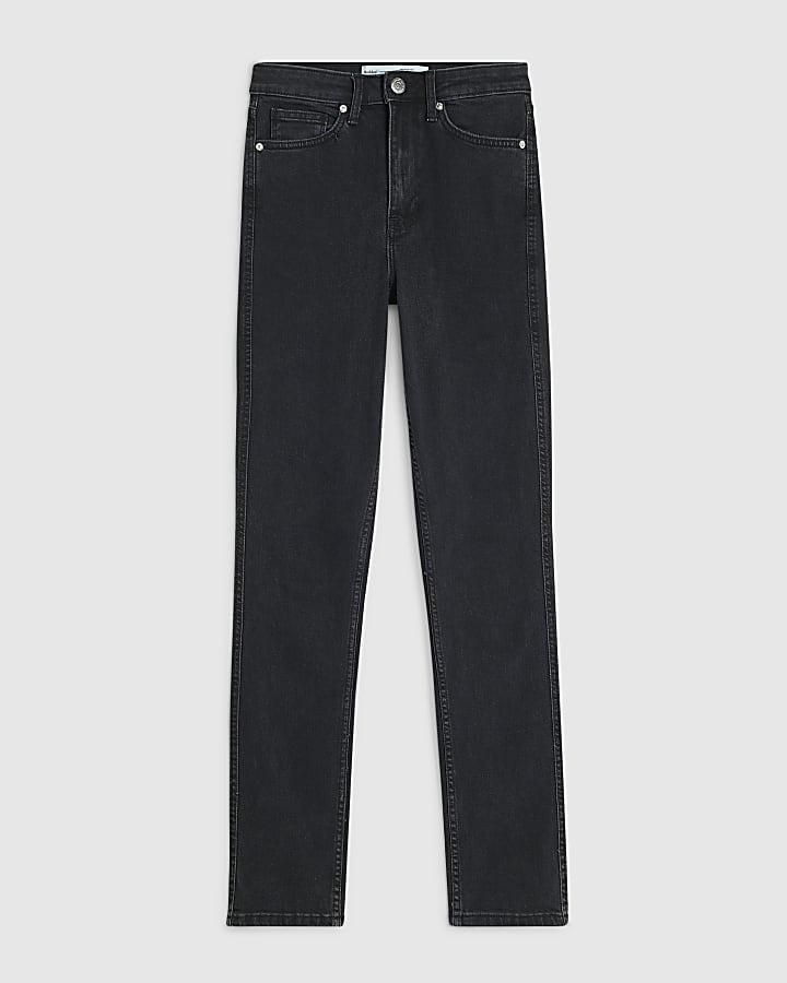 Black Washed High Waisted Cigarette Jeans