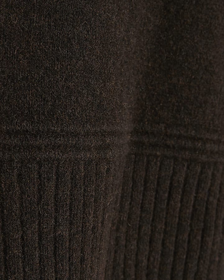 Brown Soft Knit Crew Neck Jumper