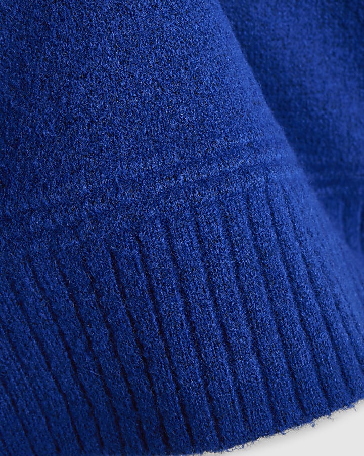 Blue Soft Knit Crew Neck Jumper