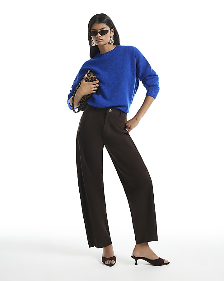 Blue Soft Knit Crew Neck Jumper
