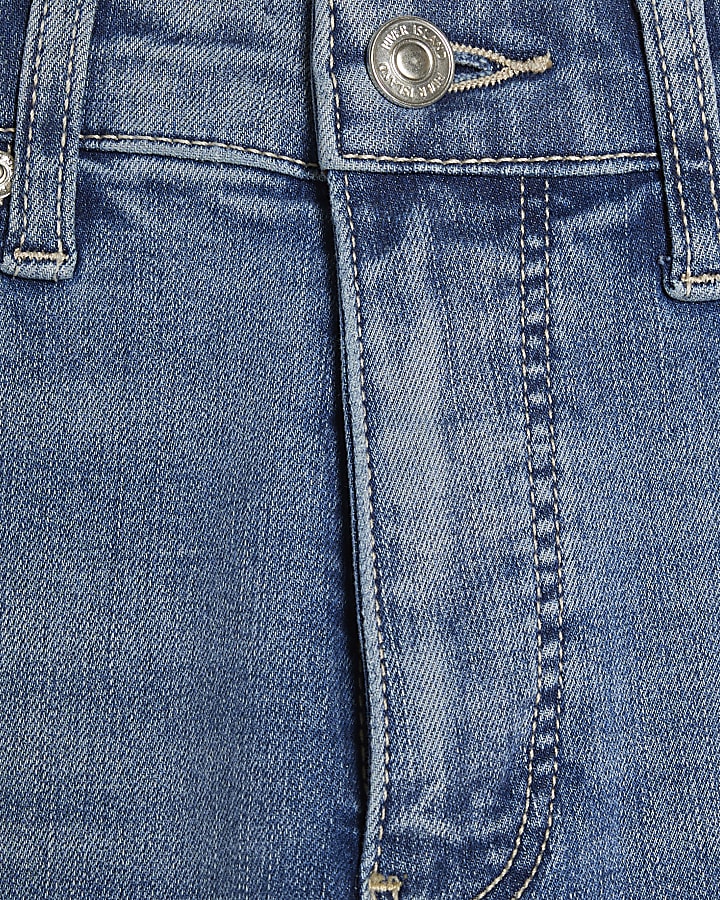 Blue High Waisted Cropped Kickflare Jeans