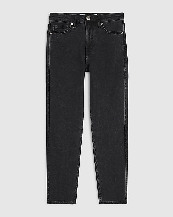 Petite Black High Waisted Cigarette Jeans