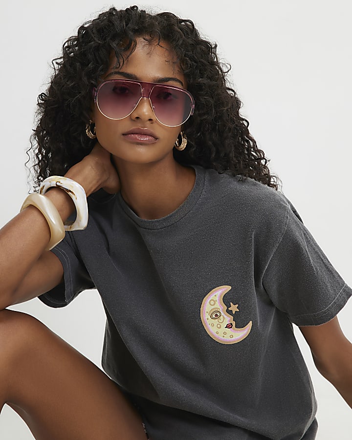 Grey Mystical Boyfriend Fit T-Shirt