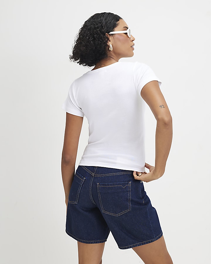 White Short Sleeve Glam Football Baby T-Shirt