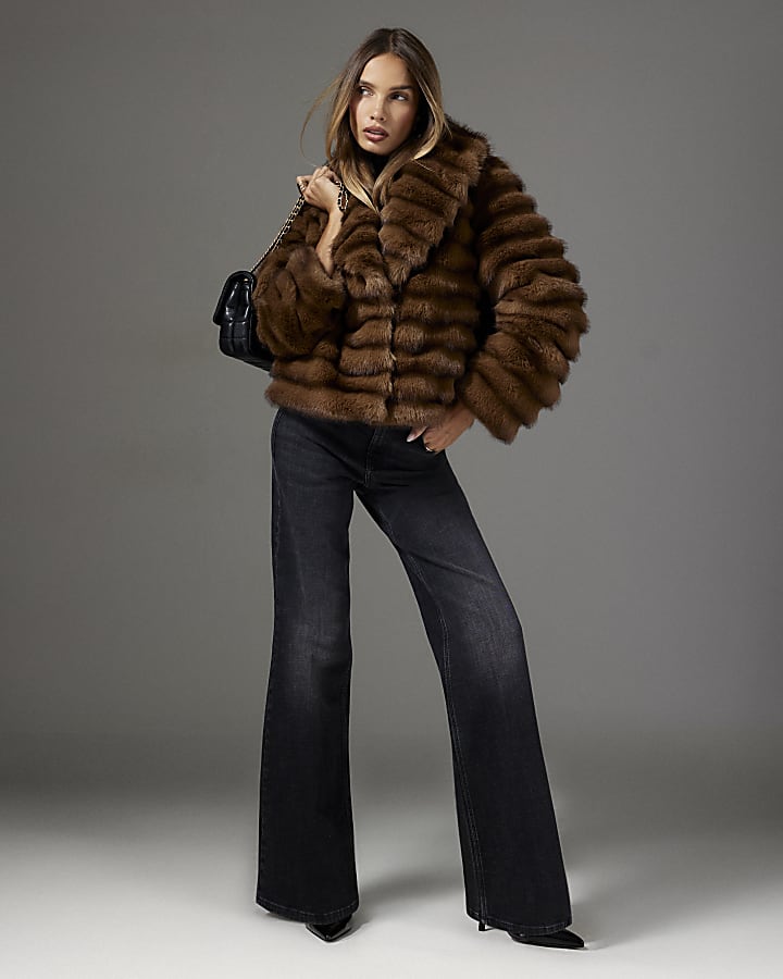 Black Yasmin Mid Rise Relaxed Flare