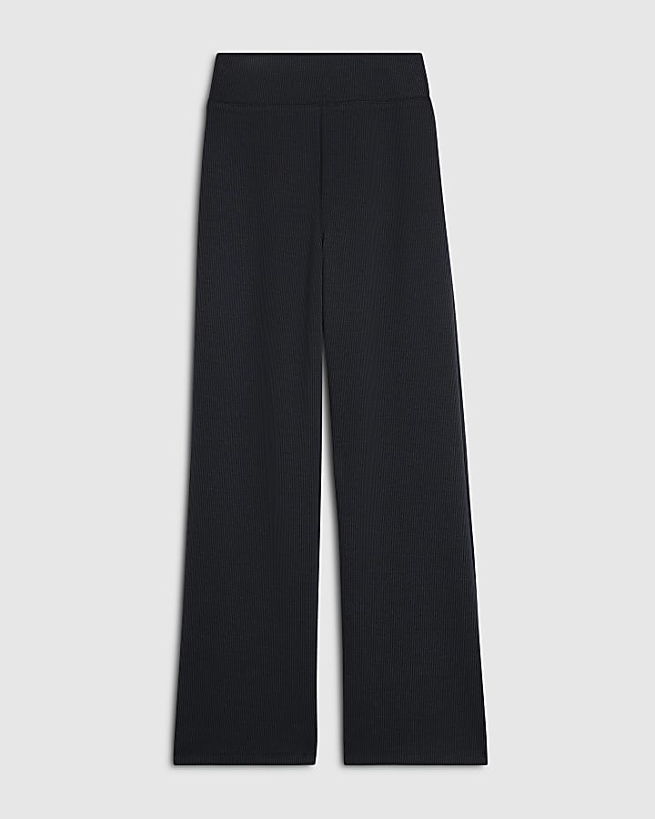 Navy Ribbed Soft Touch Trousers