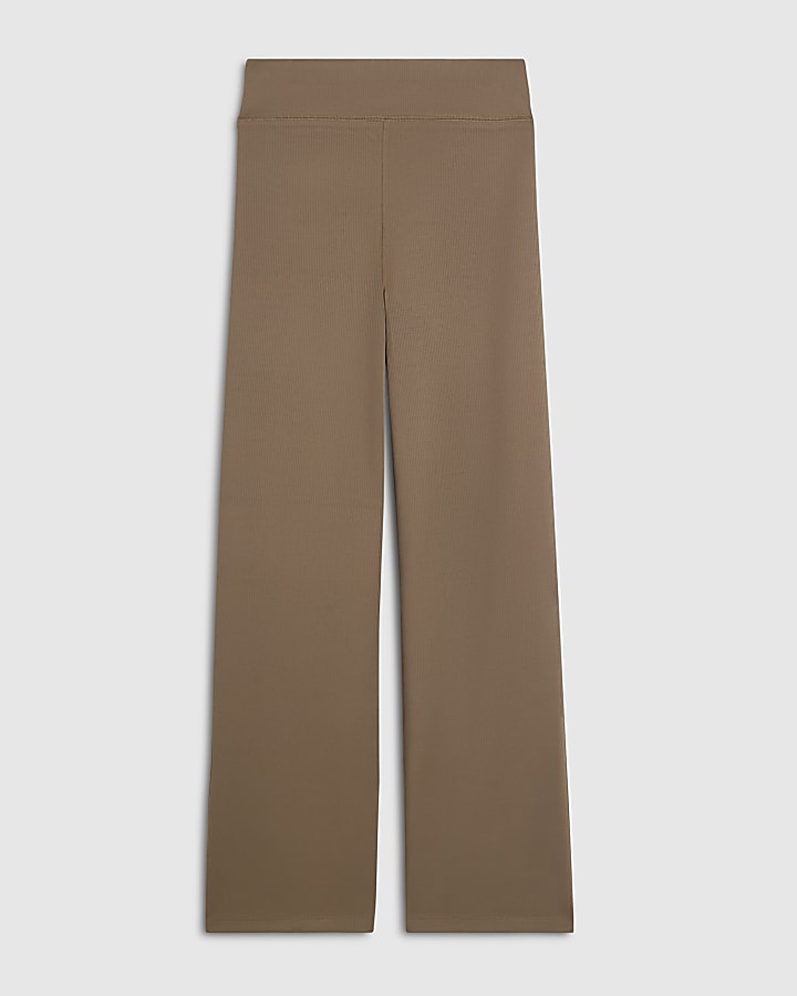 Brown Ribbed Soft Touch Trousers