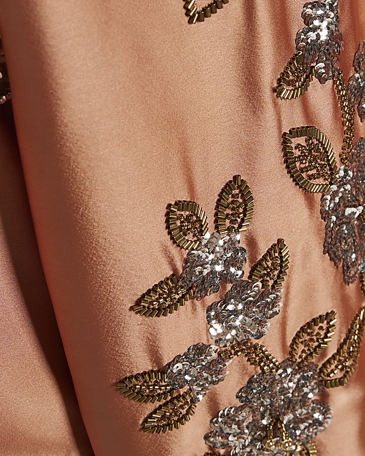 Pink Placement Embellished Kimono