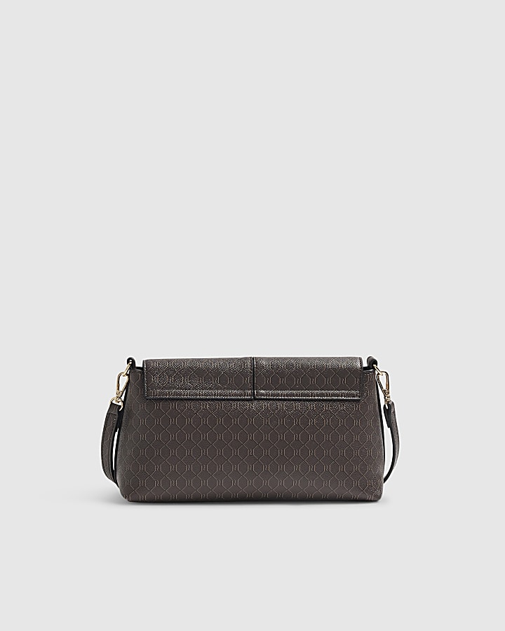 Brown Monogram Bar Front Shoulder Bag