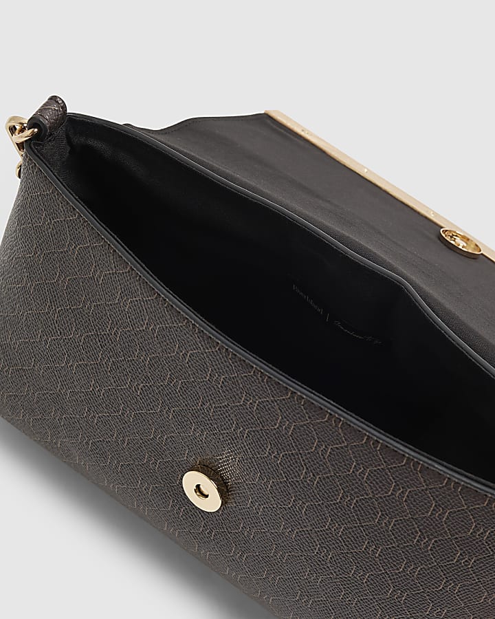 Brown Monogram Bar Front Shoulder Bag