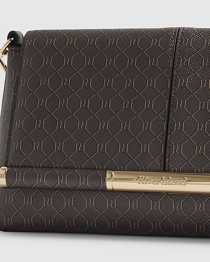 Brown Monogram Bar Front Shoulder Bag