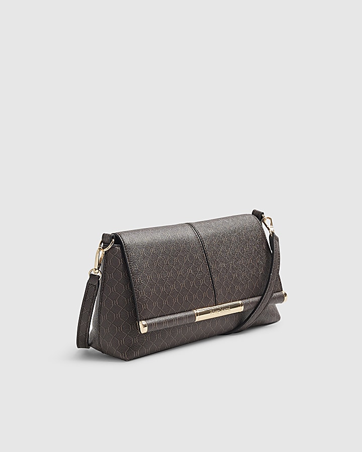 Brown Monogram Bar Front Shoulder Bag